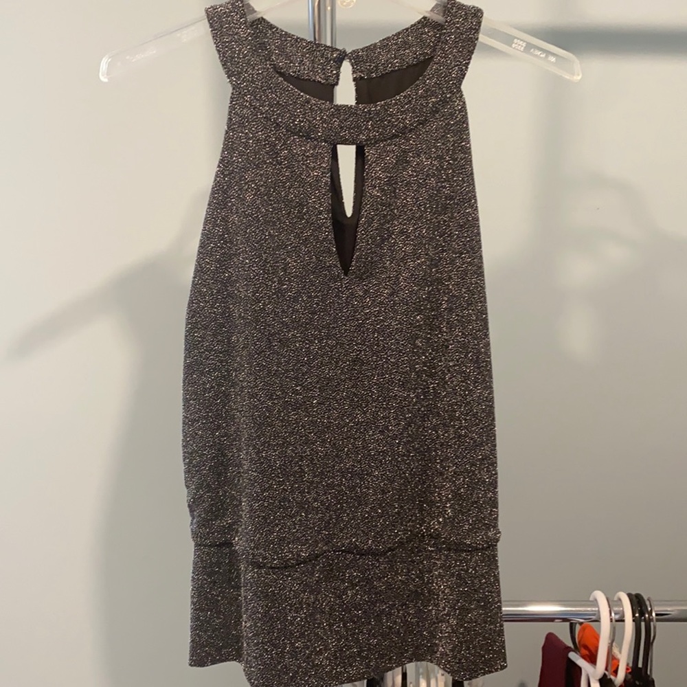Keyhole sequin sparkle top